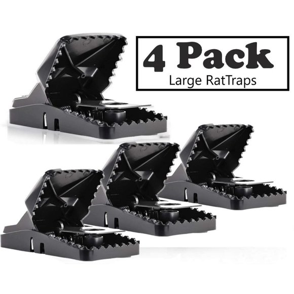 4 PACK Large Rat Trap Mouse Traps Best Humane Instant Kill Rodent Snap That Work - Picture 1 of 5